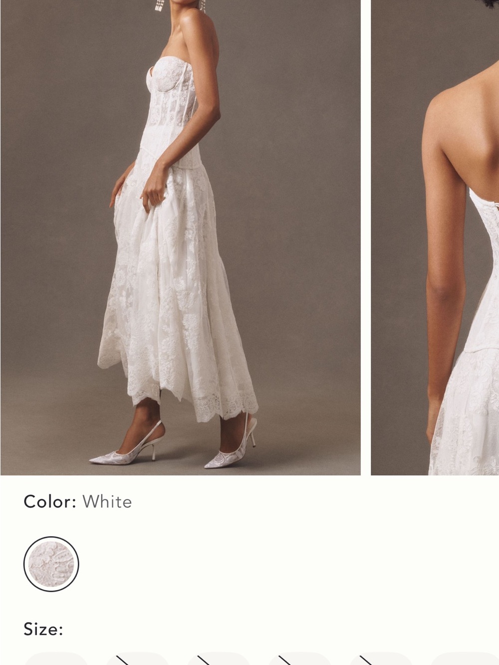 V. Chapman White Carolena lace corset two piece